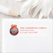 kerst ornament retour adreslabels etiket (Insitu)