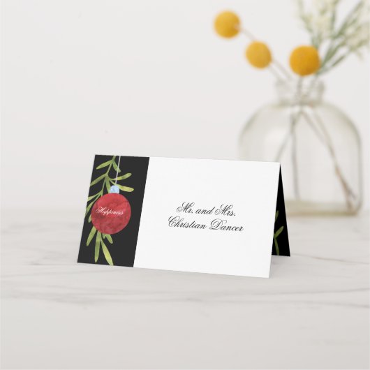 Kerst ornament | Rood | Ontvangst van weddenschapp Plaatskaartje (Achterkant)