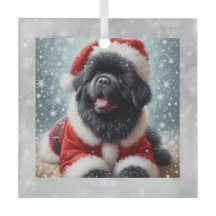 Kerst Ornament Santa Newf Puppy