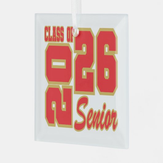 Kerst Ornament Senior 2026 Glas Ornament (Voorkant links)