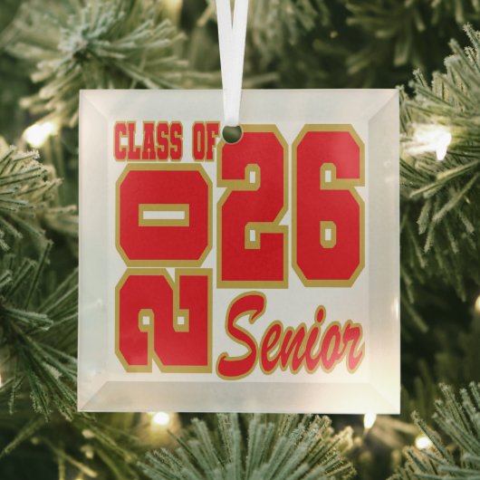 Kerst Ornament Senior 2026 Glas Ornament (Insitu)