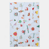 Kerst ornament sneeuwbal sneeuwpop winterdieren theedoek (Verticaal)