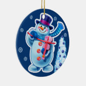 Kerst ornament sneeuwpop muziek band. (Rechts)