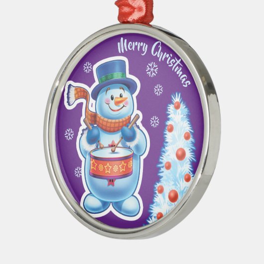 Kerst ornament sneeuwpop muziek band. (Links)