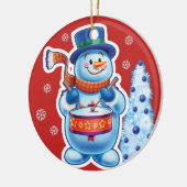 Kerst ornament sneeuwpop muziek band (Links)