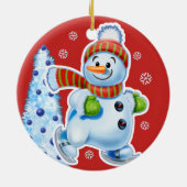 Kerst ornament sneeuwpop muziek band (Achterkant)