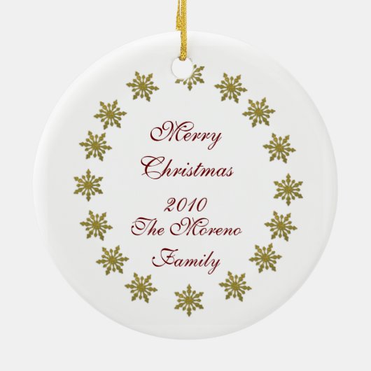 Kerst Ornament sneeuwvlokken van goud (Achterkant)