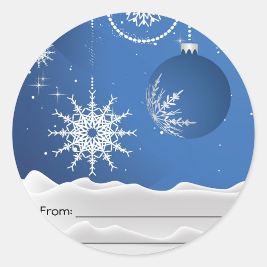 Kerst Ornament Sneeuwvlokken Vierkante Stickers (Voorkant)