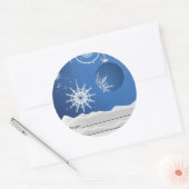 Kerst Ornament Sneeuwvlokken Vierkante Stickers (Envelop)