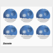 Kerst Ornament Sneeuwvlokken Vierkante Stickers (Vel)