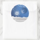 Kerst Ornament Sneeuwvlokken Vierkante Stickers (Tas)