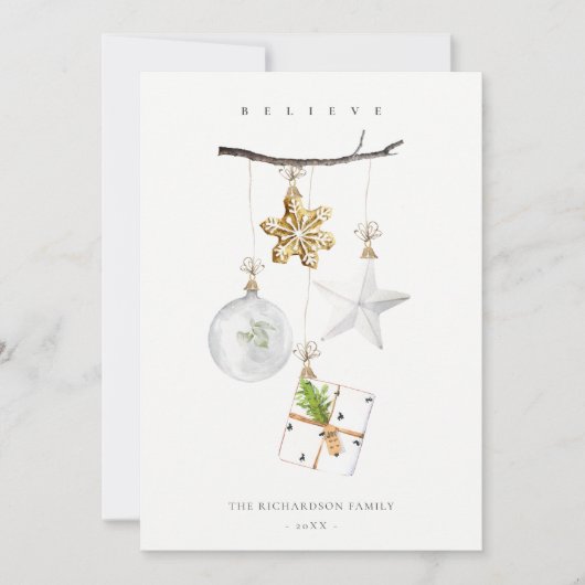 Kerst Ornament Ster Cookie Chime Geloof Feestdagenkaart (Voorkant)