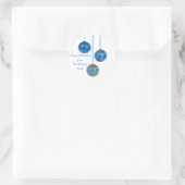 Kerst ornament sticker blauw (Tas)