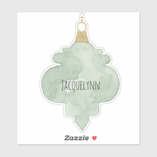 Kerst Ornament Sticker Waterverf (Vel)