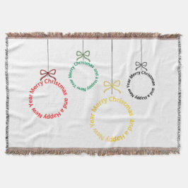 Kerst Ornament Tekst Ontwerp Deken