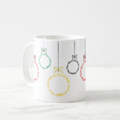 Kerst Ornament Tekst Ontwerp Koffiemok (Voorkant links)