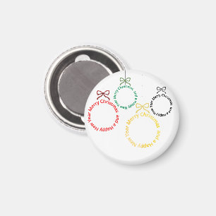 Kerst Ornament Tekst Ontwerp Magneet