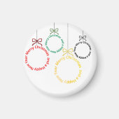 Kerst Ornament Tekst Ontwerp Magneet (Voorkant)