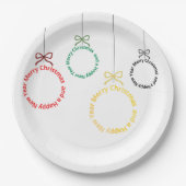 Kerst Ornament Tekst Ontwerp Papieren Bordje (Voorkant)