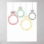 Kerst Ornament Tekst Ontwerp Poster (Voorkant)