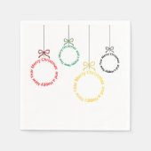 Kerst Ornament Tekst Ontwerp Servet (Voorkant)