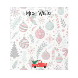 Kerst ornament thema gepersonaliseerd notitieblok