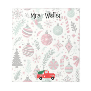Kerst ornament thema gepersonaliseerd notitieblok