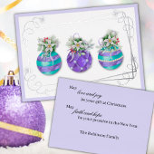 Kerst Ornament Trio | Lavendel Folie Kaart