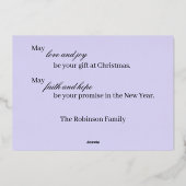 Kerst Ornament Trio | Lavendel Folie Kaart (Achterkant)