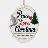 Kerst Ornament van Keramiek 'Vrede Liefde Kerstmis (Rechts)