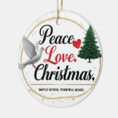 Kerst Ornament van Keramiek 'Vrede Liefde Kerstmis (Links)