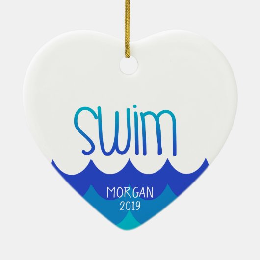 Kerst ornament voor de zwemmer (Achterkant)