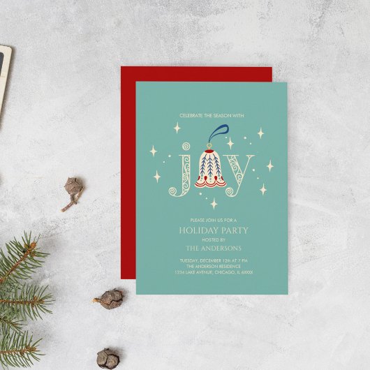 Kerst Ornament Vreugde Vakantie Party Kaart