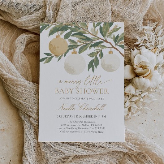 Kerst Ornament Winter Baby shower Kaart