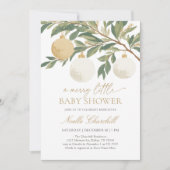 Kerst Ornament Winter Baby shower Kaart (Voorkant)