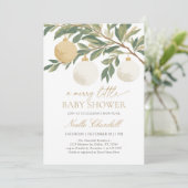 Kerst Ornament Winter Baby shower Kaart (Staand voorkant)