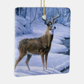 Kerst ornament-winter herten scène keramisch ornament (Rechts)