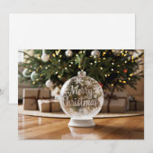 Kerst Ornament Witte Crystal Ball Feestdagenkaart (Voorkant / Achterkant)