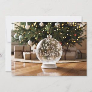 Kerst Ornament Witte Crystal Ball Feestdagenkaart