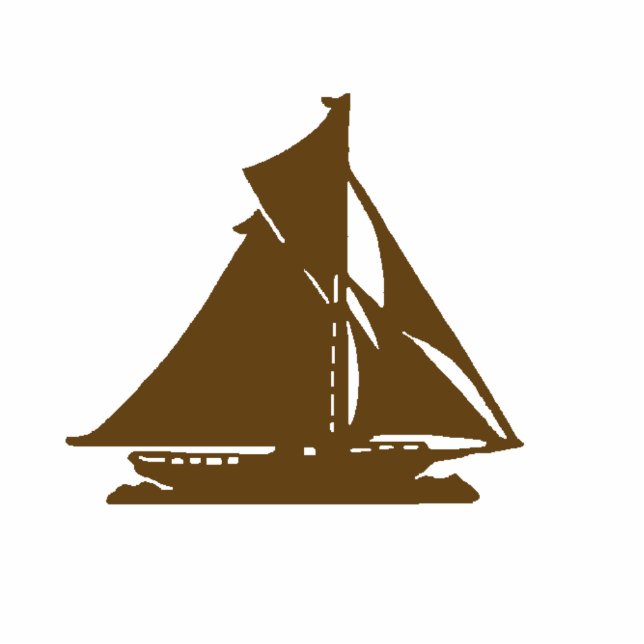 Kerst Ornament Zeilboot Bruin Fotobeeldje Ornament (Voorkant)