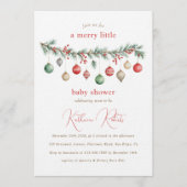 Kerst Ornamente Baby Shower Uitnodiging (Voorkant)