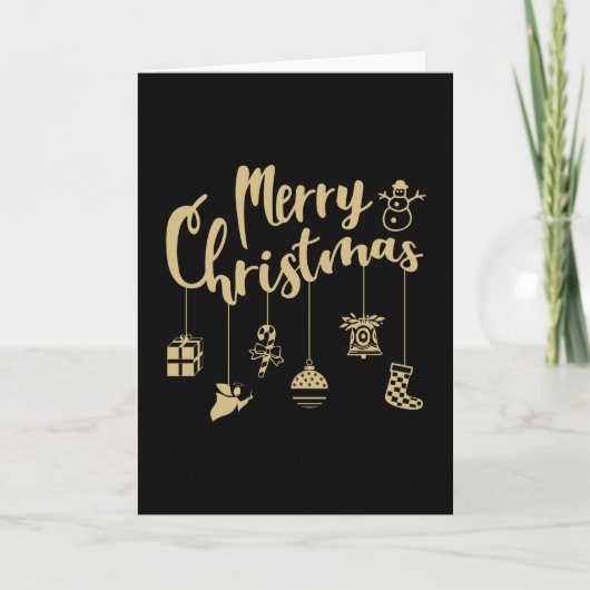 Kerst Ornamente Decoratie Prettig Kerstfeest Kaart (Voorkant)