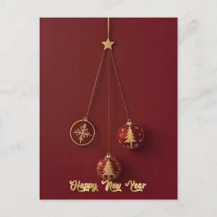 Kerst Ornamente Feestelijke Post Feestdagenkaart