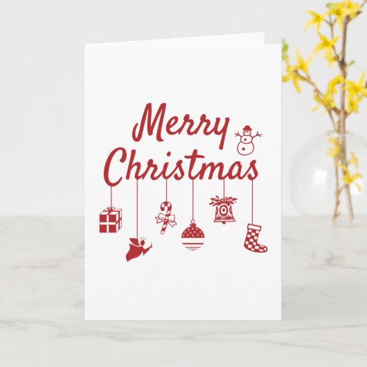 Kerst Ornamente Kaart (Gele Bloem)