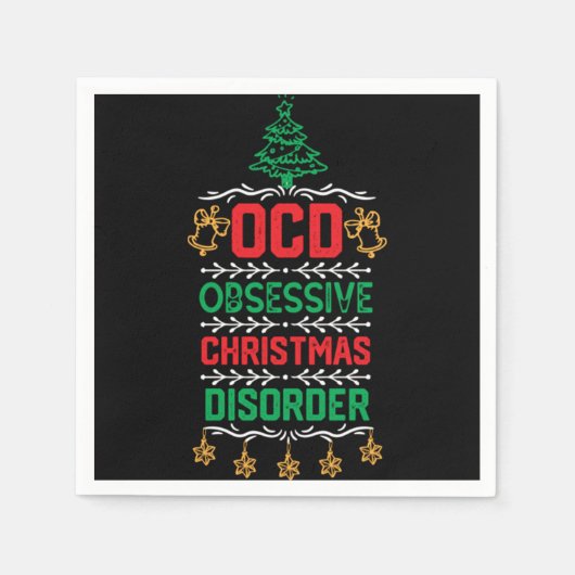 Kerst Ornamente Ontwerp - Ocd Obsessieve Kerst Servet (Voorkant)