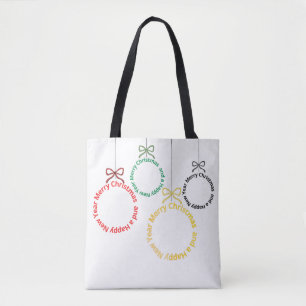 Kerst Ornamente Tekst Ontwerp Tote Bag