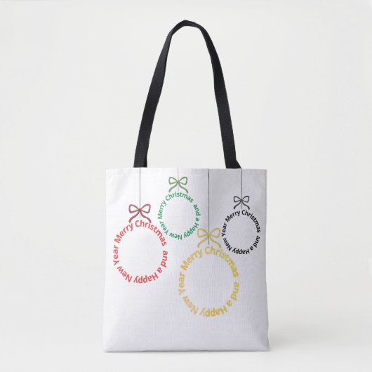 Kerst Ornamente Tekst Ontwerp Tote Bag (Voorkant)
