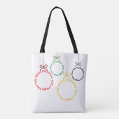 Kerst Ornamente Tekst Ontwerp Tote Bag (Achterkant)