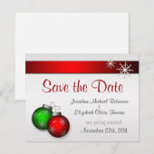 Kerst Ornamente Trouw Save the Date Kaart (Voorkant / Achterkant)