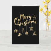 Kerst Ornamente Versiering Prettig Kerstfeest Kaart (Gele Bloem)